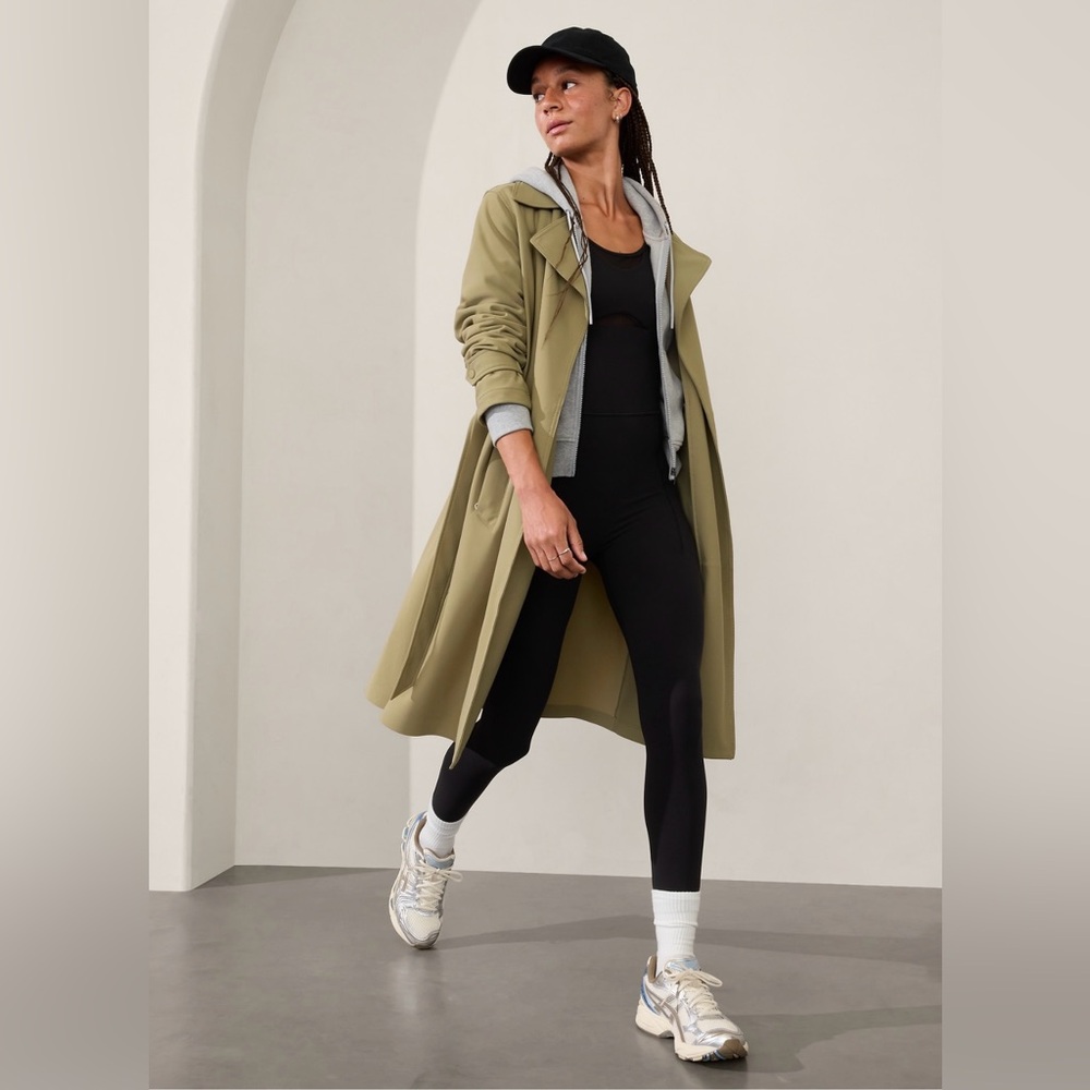 Athleta Olive Trench Coat
